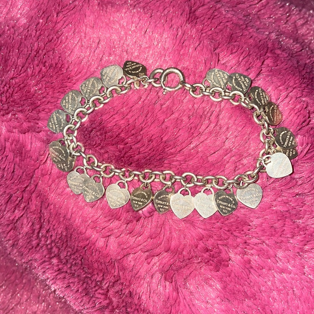 Return to Tiffany Multi-heart Tag Bracelet in Silver, medium, 7.5"